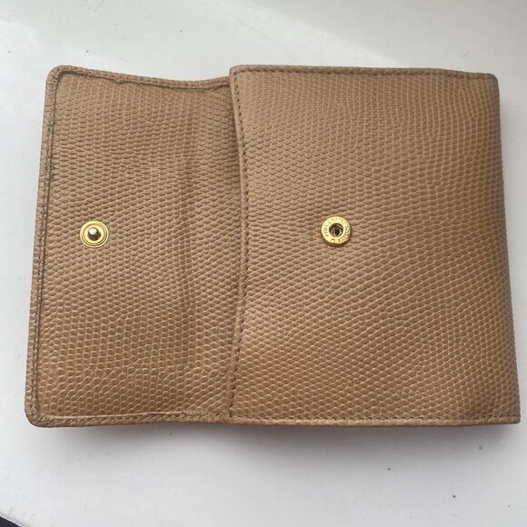 Salvatore Ferragamo Bifold Leather Wallet - Beige Vara Bow - Picture 9 of 12